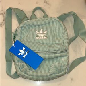 Adidas Light Green Corduroy Mini Backpack